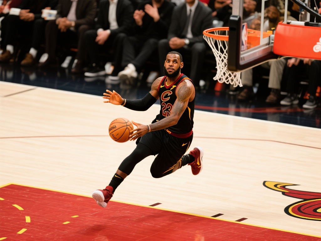 詹姆斯外线持球 霸气骑射三分入网 在篮球赛场上,有些瞬间足以让人热血沸腾,