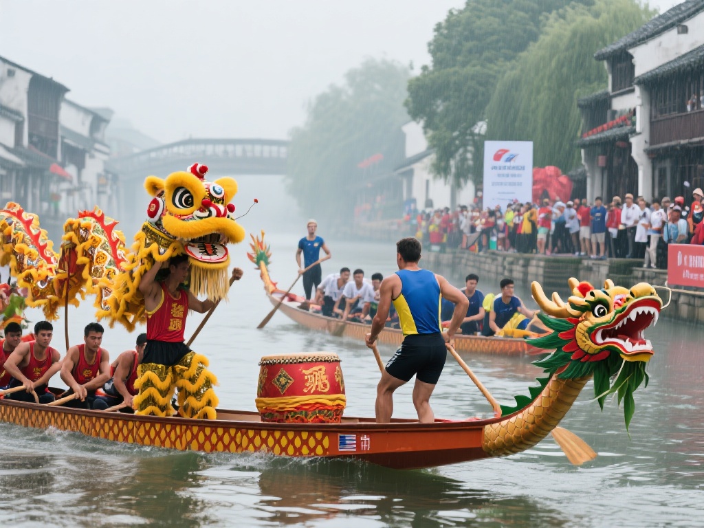 江南风情遇钻石联赛:舞龙舞狮与龙舟竞渡的奇妙碰撞 在江南水乡的烟雨朦胧中,传统文化与现代体